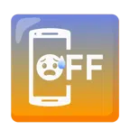 mobile phone off + anxious face with sweat