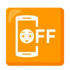 mobile phone off + flushed face