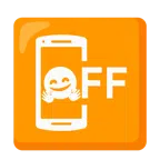 mobile phone off + smiling face with open hands