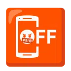 mobile phone off + face with symbols on mouth