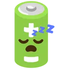 Batterie + schlafendes Gesicht