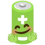 Batterie + Gesicht mit umarmenden Händen