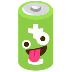 Batterie + irres Gesicht