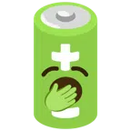 Batterie + gähnendes Gesicht