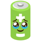 Batterie + Gesicht, das Tränen zurückhält