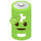 Batterie + salutierendes Gesicht