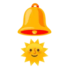 bell + sun with face