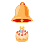 bell + birthday cake