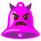 bell + angry face with horns