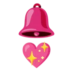 bell + sparkling heart