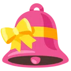 bell + heart with ribbon