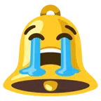 bell + loudly crying face