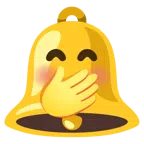 bell + face with hand over mouth
