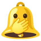 bell + face with open eyes and hand over mouth