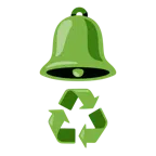 bell + recycling symbol