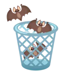 쓰레기통 + 박쥐