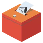 urna elettorale con scheda + megafono