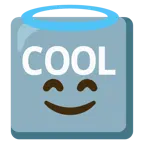 faccina con sorriso e aureola + pulsante COOL