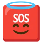 faccina con sorriso e aureola + pulsante SOS