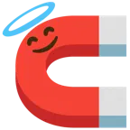 faccina con sorriso e aureola + calamita