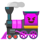 faccina con sorriso e corna + locomotiva