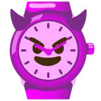 faccina con sorriso e corna + orologio