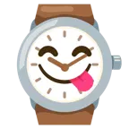 face savoring food + watch