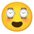 smiling face with heart-eyes + watch
