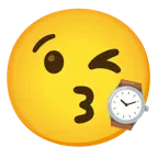 face blowing a kiss + watch