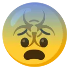 faccina impaurita + simbolo del rischio biologico