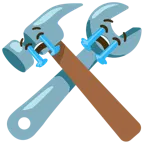 loudly crying face + hammer and wrench