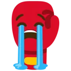 loudly crying face + boxing glove