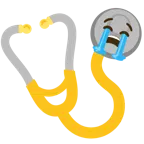 loudly crying face + stethoscope
