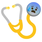 faccina sudata in ansia + stetoscopio
