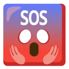 faccina terrorizzata + pulsante SOS