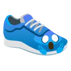 faccina terrorizzata + scarpa sportiva
