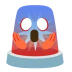 faccina terrorizzata + lampeggiante