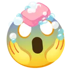 faccina terrorizzata + sapone