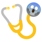 faccina terrorizzata + stetoscopio