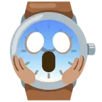 faccina terrorizzata + orologio