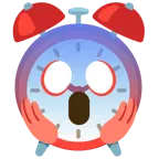 faccina terrorizzata + sveglia