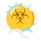 testa tra le nuvole + simbolo del rischio biologico