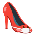 faccina con mascherina + scarpa con il tacco