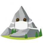 faccina con mascherina + montagna