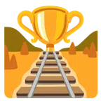 หัวรถจักรไอน้ำ + ถ้วยรางวัล