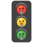 ไฟจราจรแนวตั้ง + หน้าบอกให้เงียบ