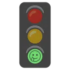 ไฟจราจรแนวตั้ง + ใบหน้ายิ้มทั้งน้ำตา