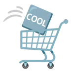 alışveriş arabası + COOL düğmesi