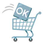 alışveriş arabası + OK düğmesi