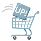 alışveriş arabası + UP! düğmesi
